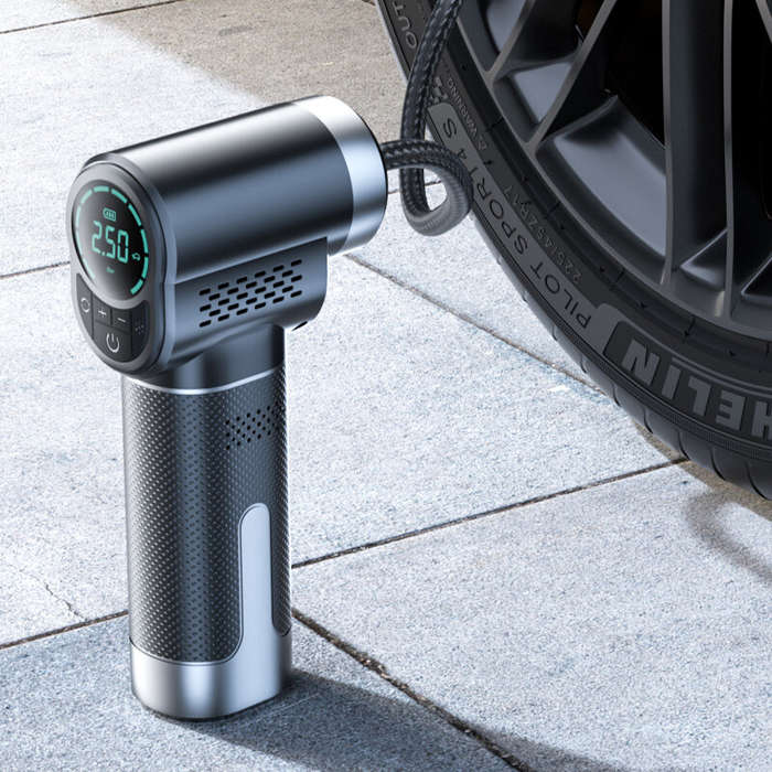 Portable 60W Electric Cordless Air Pump High Pressure 17 Cylinders Car Inflatable Pump with LED Ligh