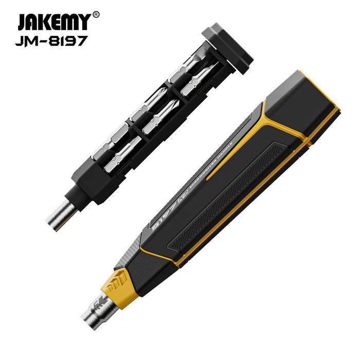 Black - JAKEMY JM-8197 16-Piece CR-V Screwdriver Set with Phillips Slotted Tri-wing and Hex Bits Mul
