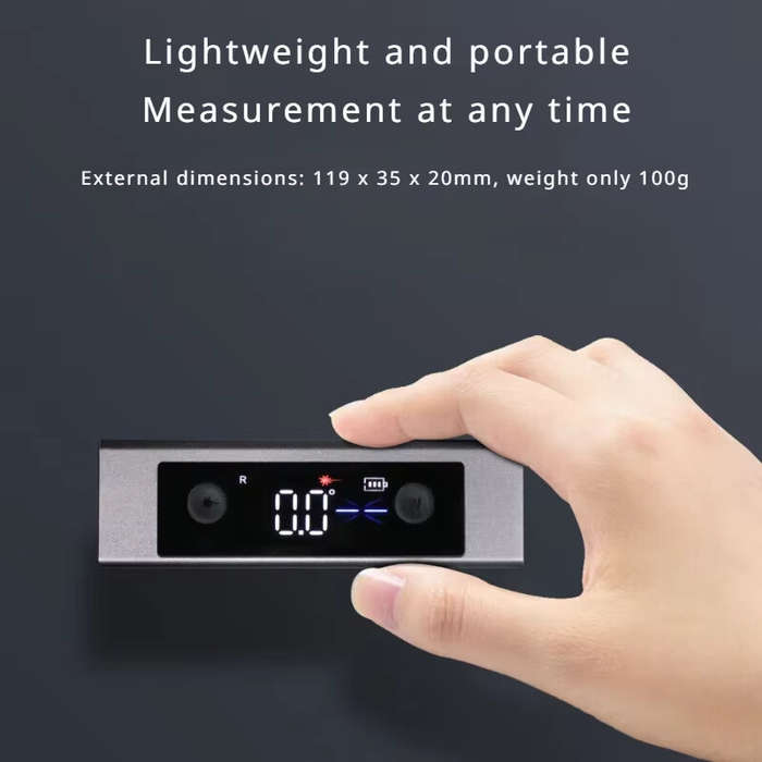 Grey - SHSIWI Dual Laser Protractor Digital Inclinometer Angle Measure Cross Laser Type-C Magnetic B