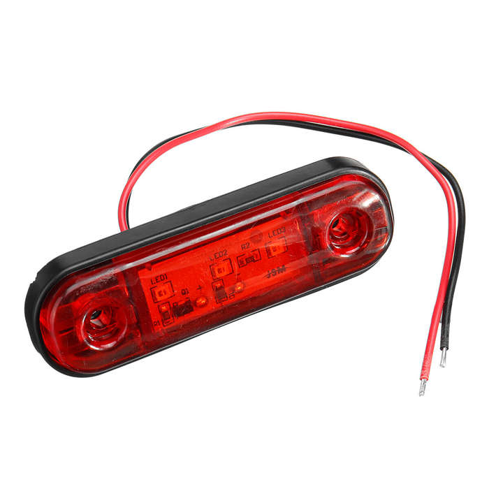 White - LED Side Marker Indicator Light Waterproof For 12V 24V Trailer Truck Bus Lorry Van