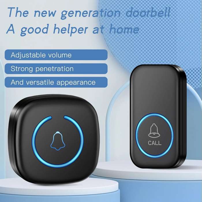 EU Plug - Wireless Doorbell IP44 Waterproof Smart Home Welcome Door Bell 300M Range 60 Ringtones 5-l