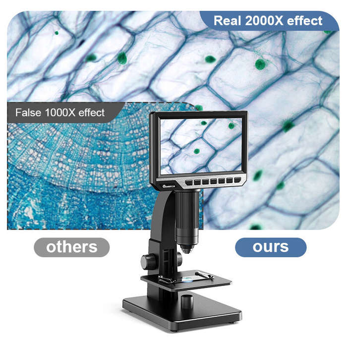 MT315 2000X Dual Lens Digital Microscope 7-inch HD IPS Large Screen Multiple Lens for Circuit/Cells
