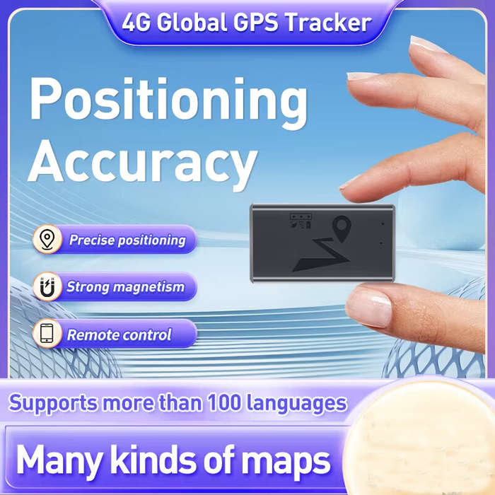 Black - 4G GPS Car Locator Mini Locator Vehicle Tracker GPS Tracker Elderly/Children Car Alarm Track
