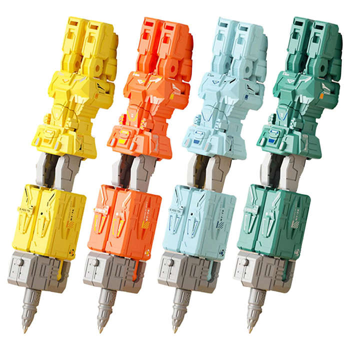 Blue - 2 In 1 Robot Toy Deformable Pen Robot Deformation Action Figure Model Children Kids Birthday