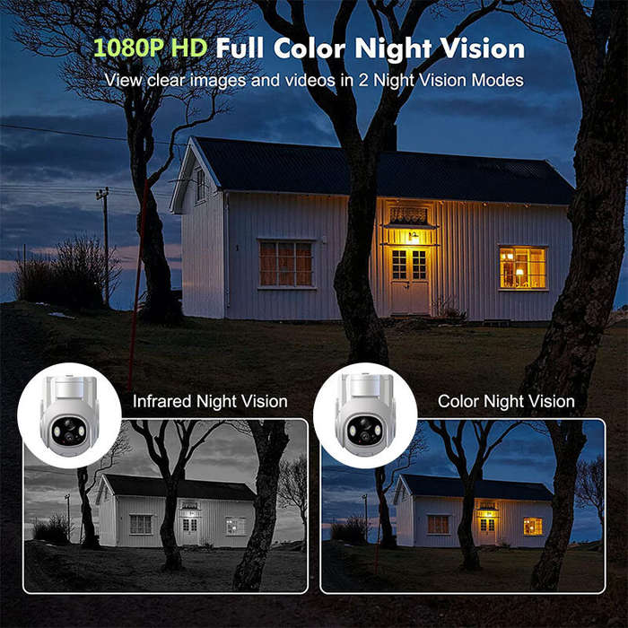 Solar Wifi IP Camera Outdoor 1080P HD Wireless Security Surveillance Color Night Vision Two-Way Audi