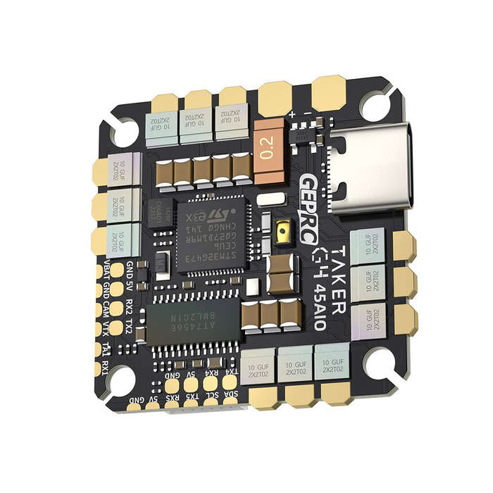 FC&ESC - 9g 25.5x25.5mm GEPRC GTAKER G4 45A AIO Flight Controller OSD Integrated with 45A 4in1 Brush
