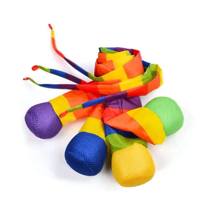 Purple - Children's Parent-child Interaction Hand Throwing Ribbon Rainbow Ball Outdoor Toys Sports M