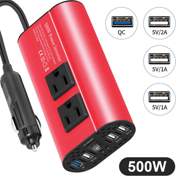 US Plug - 12V to 220V Car Inverter Modified Sine Wave Car Power Converter 500W Peak Power Quick and