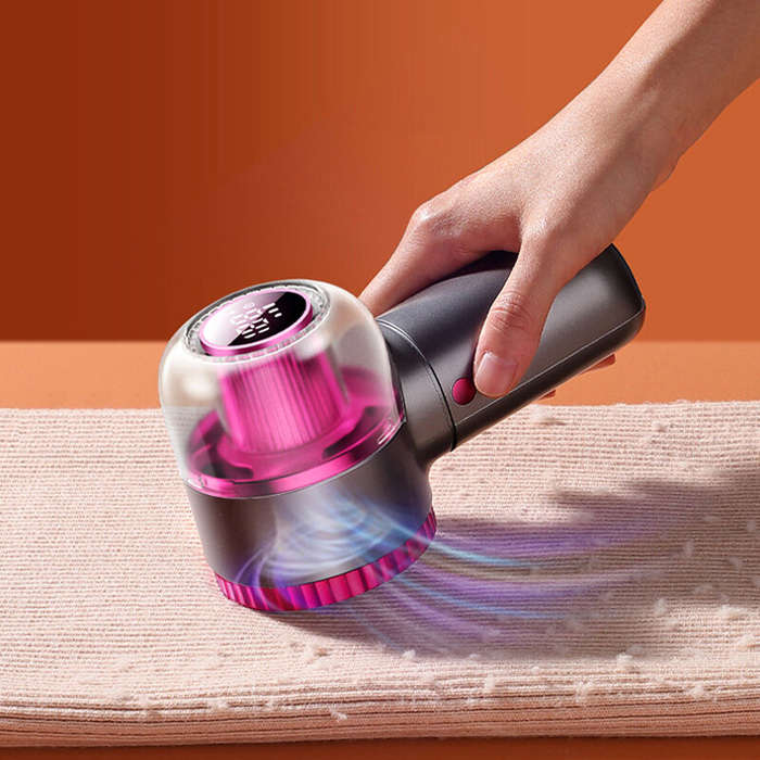 Purple - 2000mAh Electric Sweater Shaver Small Portable Digital Display Hair Ball Trimmer Clothing H