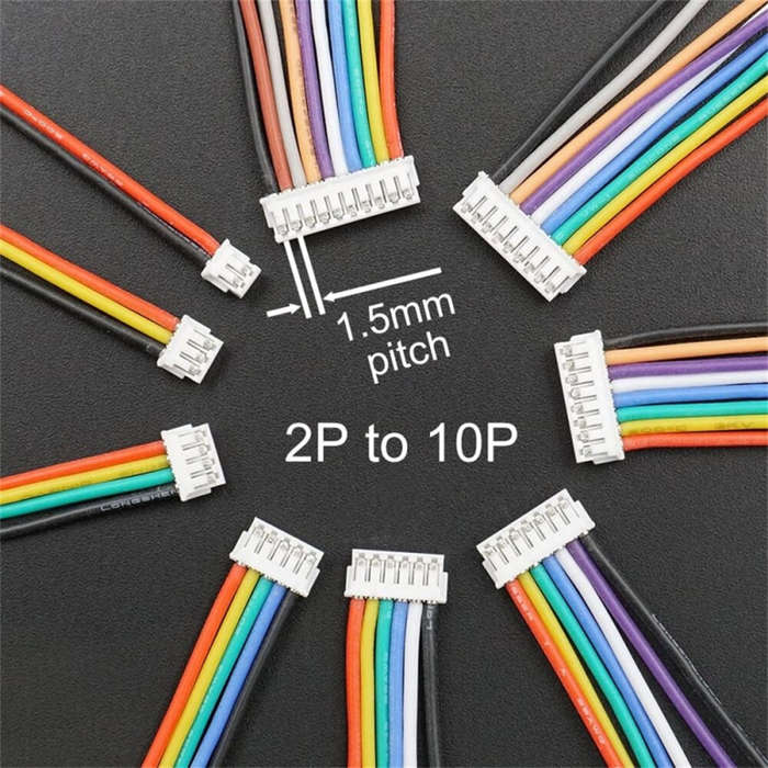 Kit - ZH1.5MM Connector Socket Kit with Crimped Cable Terminal 2345678910P Housing 16cm 28AWG Wire P
