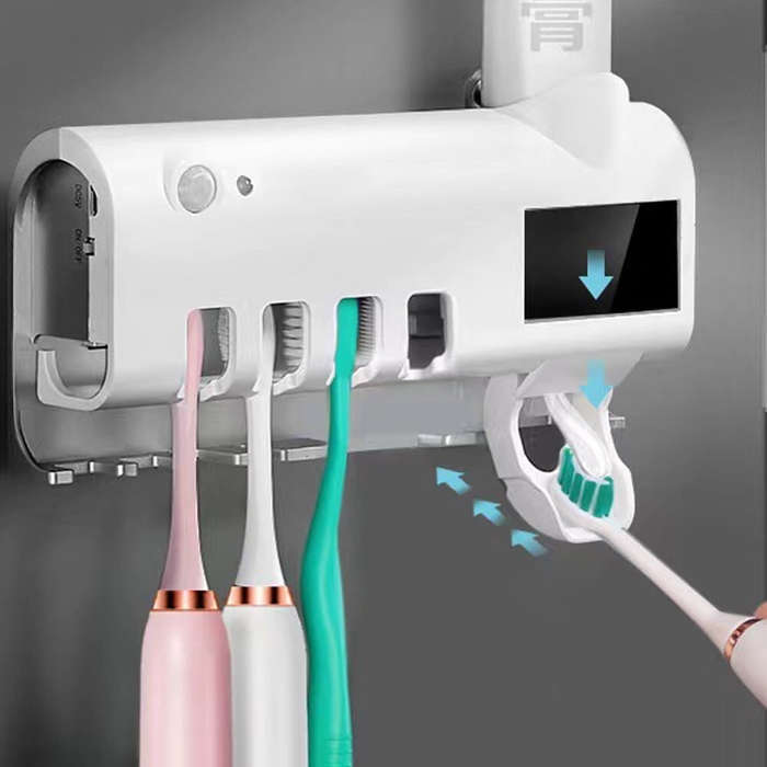 White - Tooth Disinfection Box Multifunctional Toothbrush Holder Disinfecting Toothbrush Holder Mult