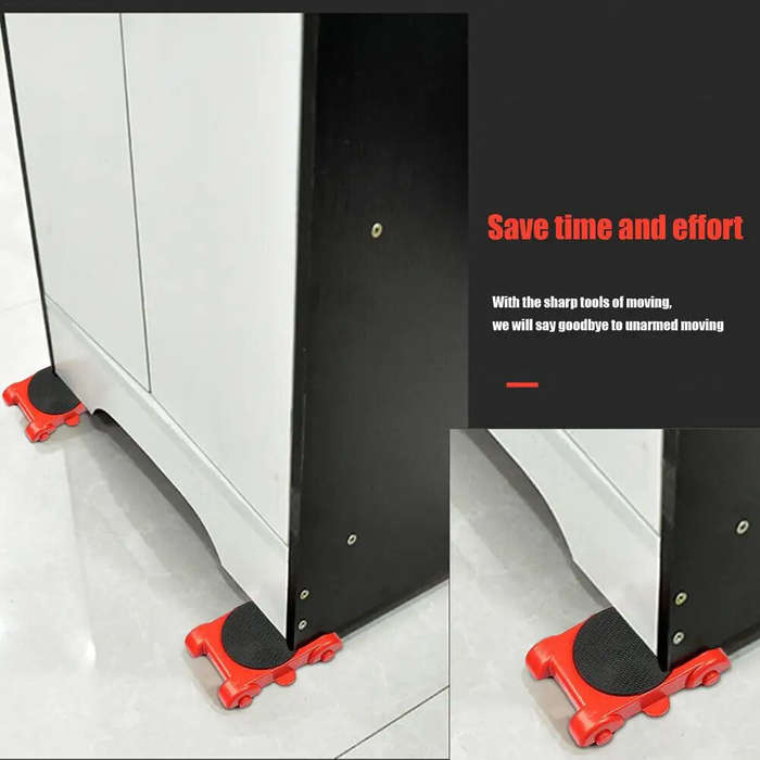 Red - 5pcs/set Heavy Duty Mover Set Furniture Mover Tools for Home Shop Lifting Heavy Duty Furniture