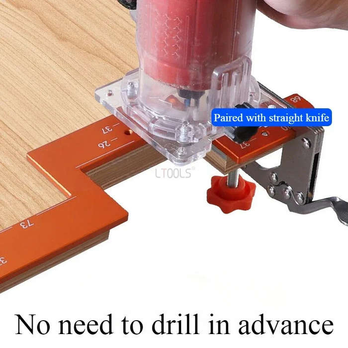Orange - Woodworking Groove Tool Invisible Handle Router Slotting Template High Precision Aluminum A