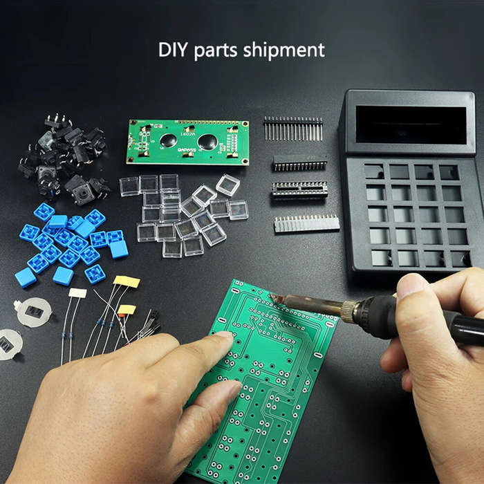 Parts + shell - DIY LCD1062 Electronic Calculator Kit ABS Shell Soldering Training Microcontroller E