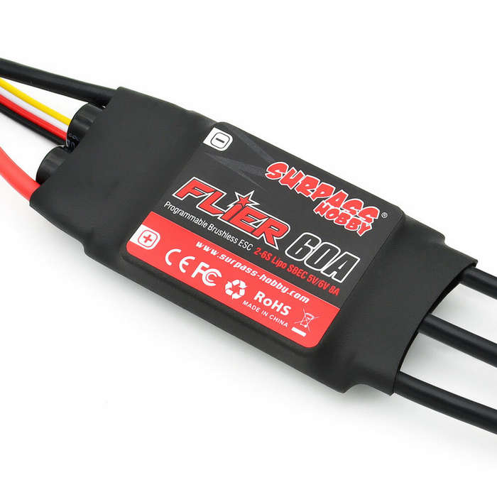 SURPASS-HOBBY FLIER Series New 32-bit 60A Brushless ESC With 5V/6V 8A SBEC 2-6S Support Programming