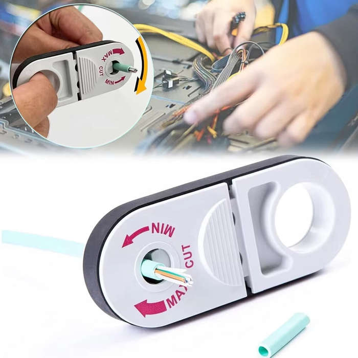White - Universal Adjustable Network Cable Stripper Tool Cat5e Cat6 Cat6a Cat7 Cat8 Coaxial Wire Str