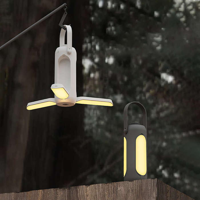 White - IPRee Outdoor LED Camping Lights USB Rechargeable 10000mAh Power Bank Portable Flashlight Te