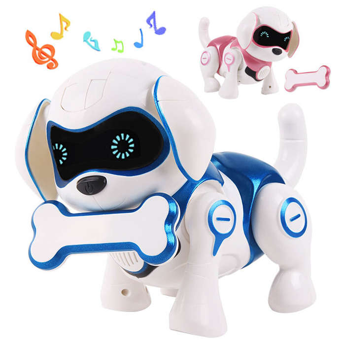 Blue - Induction Toy Dog Remote Control Cute Robotic Puppy Early Education Intelligent Robot Pet Int