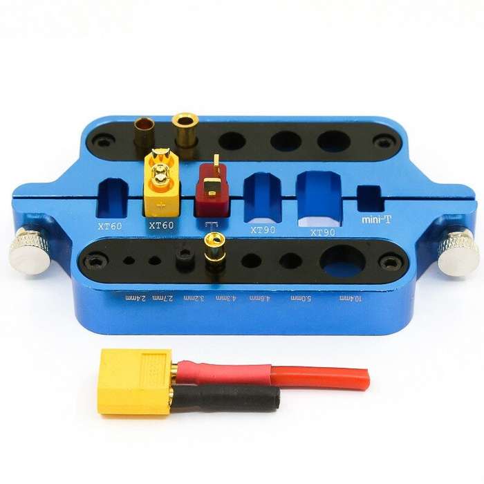 Blue - Alloy Universal Soldering Station for XT60 XT90 Mini T Deans Banana Connectors Plugs RC Hobby