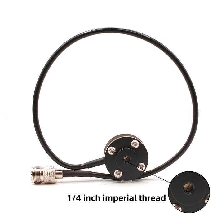 Silver - 1/4 Inch Thread Antenna Mount Shortwave UV Antenna Stand Aluminum Alloy Stainless Steel Uni
