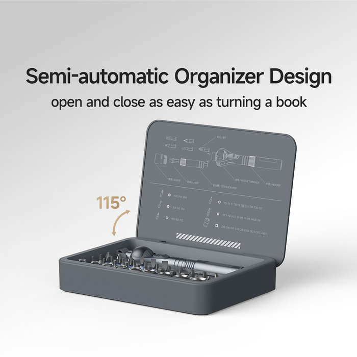 Grey - DUKA RS2 Ratchet Screwdriver Set with 40-in-1 Accessories Precision Structure 180 Universal R