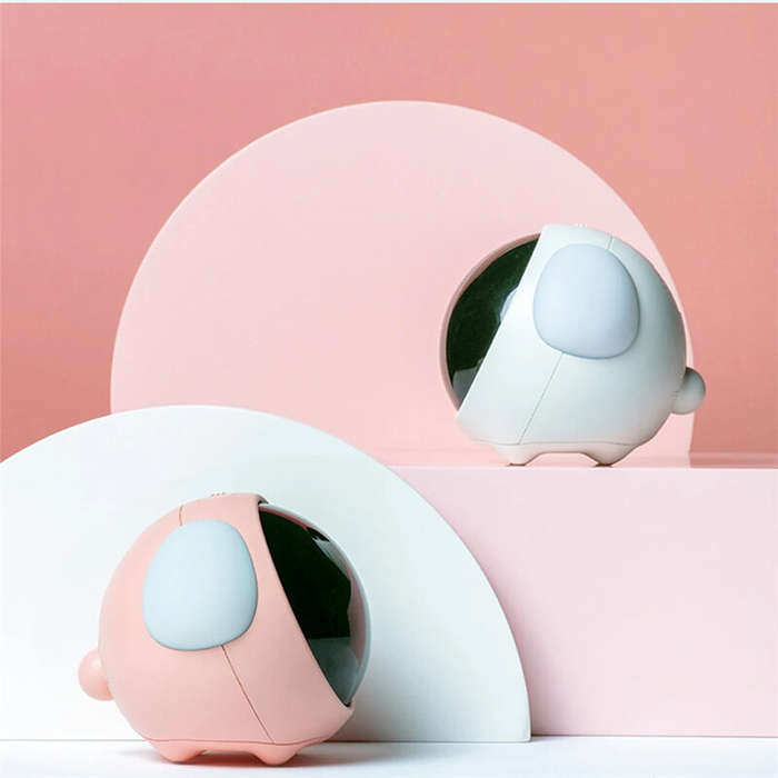Pink - Alarm Clock with Cute Expression Voice-Activated Numpopularity Alarm Clocks Rechargeable LED