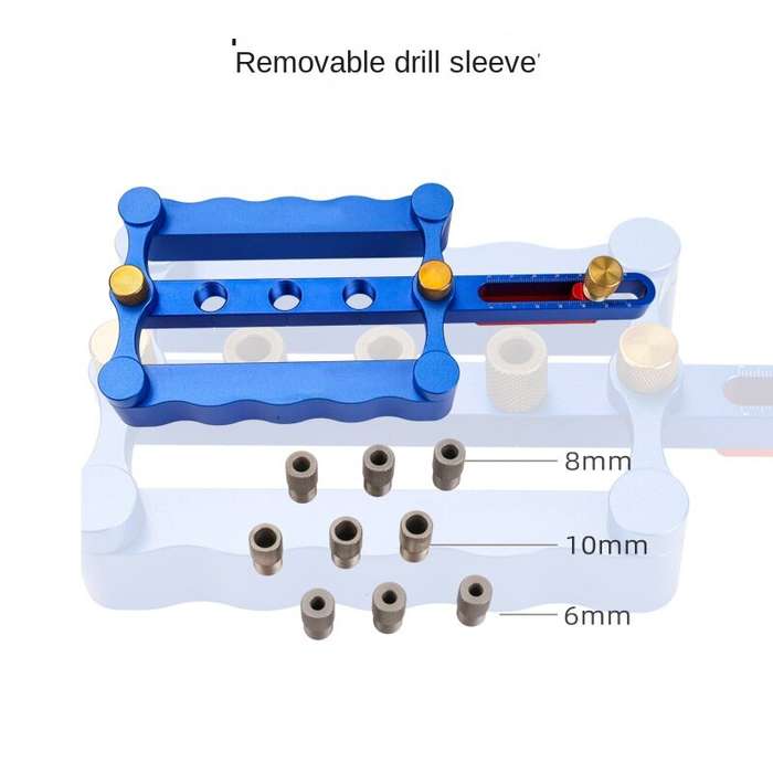 Blue - FONSON TOOLS Self Centering Doweling Jig Punch Locator Kit with 6mm 8mm and 10mm Drill Sleeve