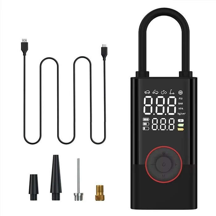 Black - ATJ- 005 150PSI Smart Air Pump Tire Inflator Portable Air Compressor with Digital Pressure G