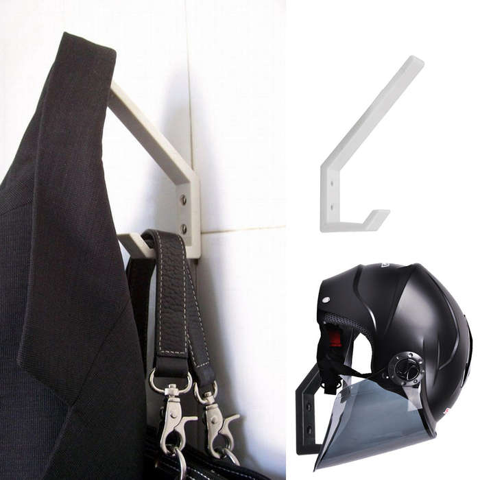 Black - 2pcs Helmet Holder Hook Jacket Bags Wall Mount Cloth Display Rack Hanger