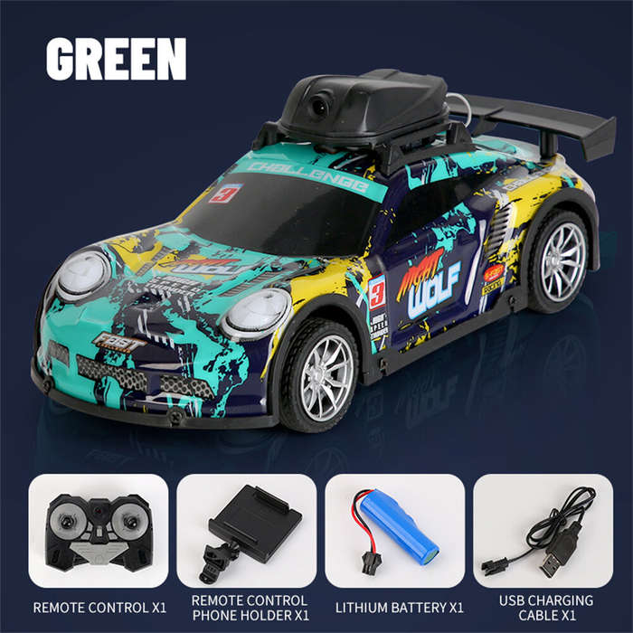 Green - LH C076S RTR 2.4G 2WD Drift RC Car Camera High Speed Racing Vehicles Remote Control LED Ligh