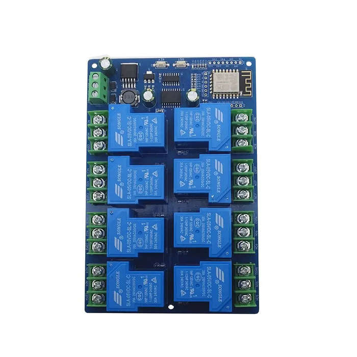 Only Board - DC7-28V / 5V Power Supply ESP8266 WiFi 8 Channel 30A Relay Module ESP-12F Development B