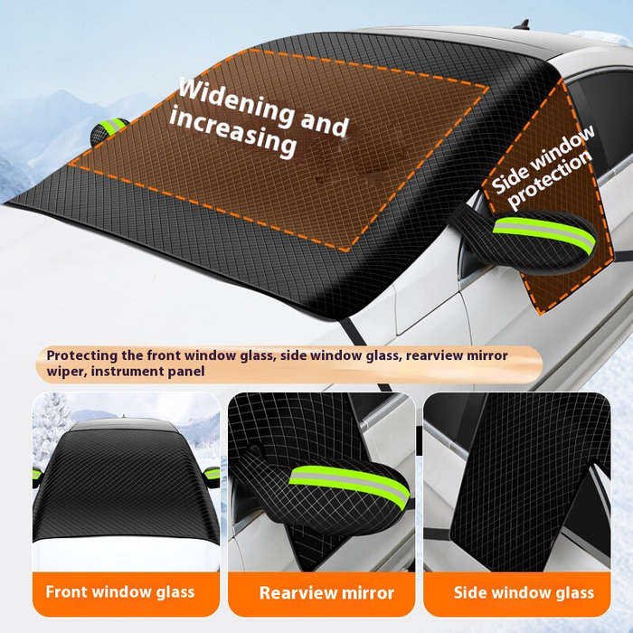Green - Magnetic Car Front Windshield Snow Cover Snow Shield Winter Car Snow Cover Magnet Thickened