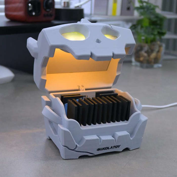 Grey - NIKOLATOY Zelda Pokoblin Voice Control Storage Box Creative Desktop Ornaments