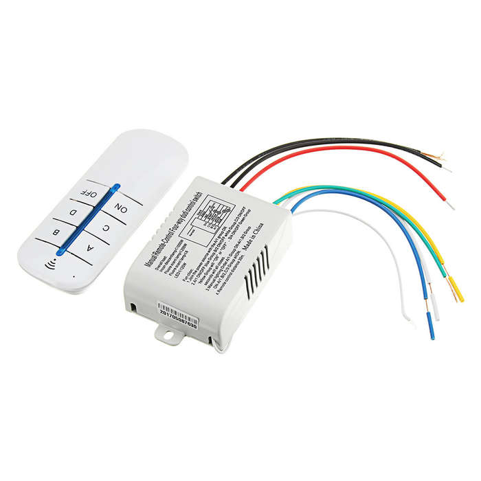 4 Way On Off Wireless Remote Control Switch Receiver Transmitter For Led Lamp
