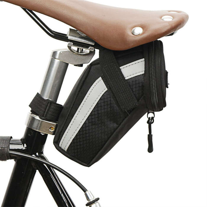 Black - B-Soul 1L Bicycle Bag Large Capacity Nylon Fabric Ultralight Waterproof Bicycle Seat Tail Ba