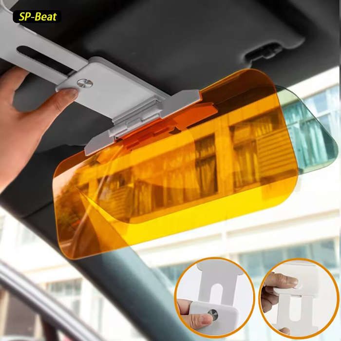 Metal button - Car Sun Visor Anti-Glare Mirror Adjustable Sunscreen Adjustable UV Protection Polariz