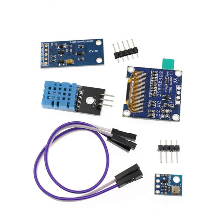 DIY Kit - ESP8266 Weather Station Kit OLED Display Weather Station Atmosphetic Pressure Light Sensor