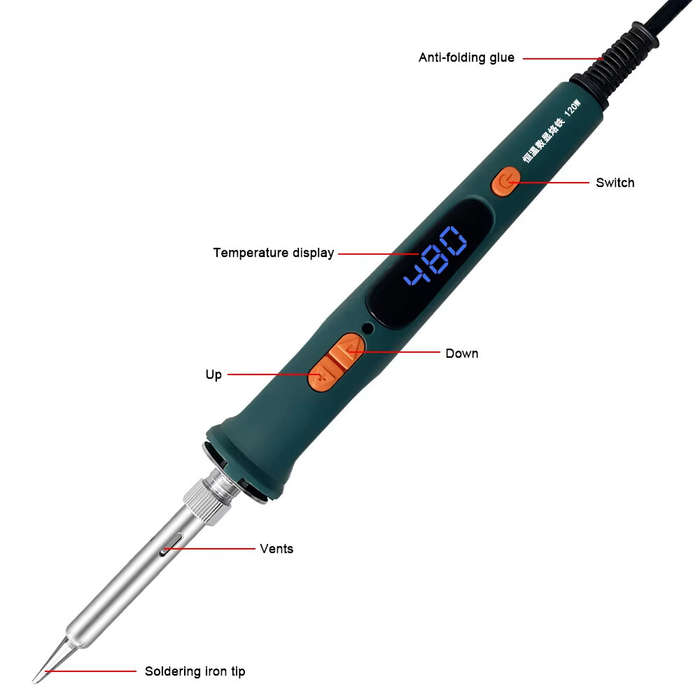 #A - 120W Digital Soldering Iron 907 Model Electric Tool Dual Calibration Temperature Range 200-600C