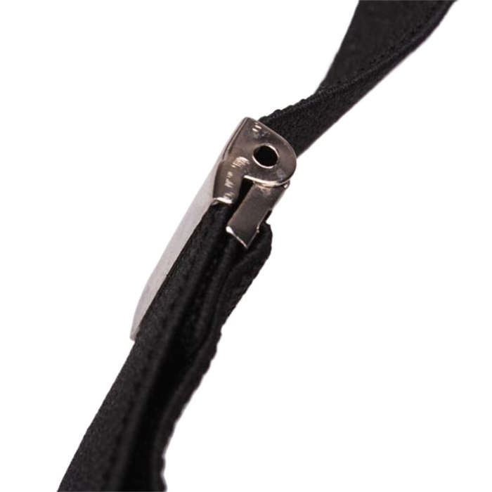 Black - Mens Classic Black Suspenders Elastic Y-Back Adjustable Braces with 3 Metal Clips