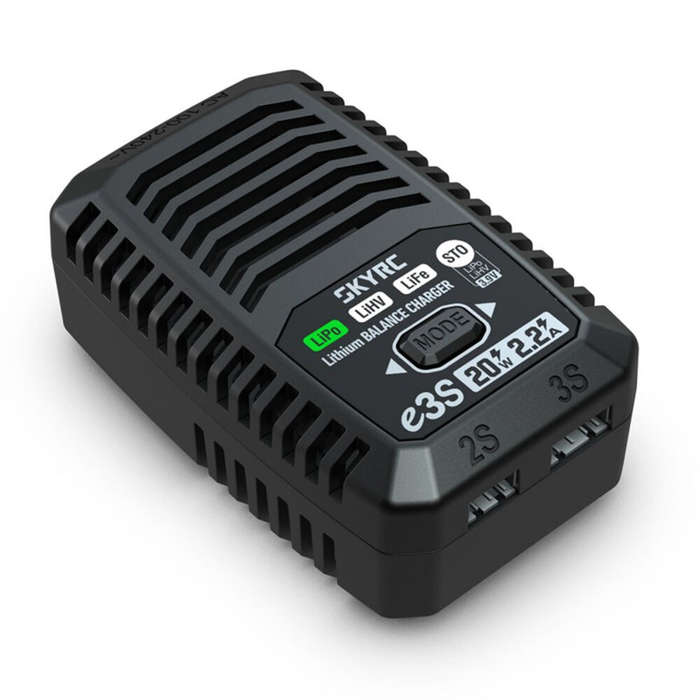 Black - SkyRC E3S 20W 2.2A Charger for 2S/3S LiPo/LiHV/LiFe Battery Charging