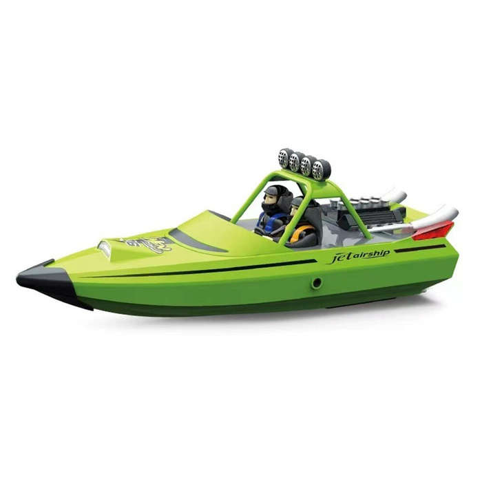 Green - TY XIN 725 2.4G 30km/h RC Boat Jet Speedboat Capsized Reset Waterproof LED Light Remote Cont