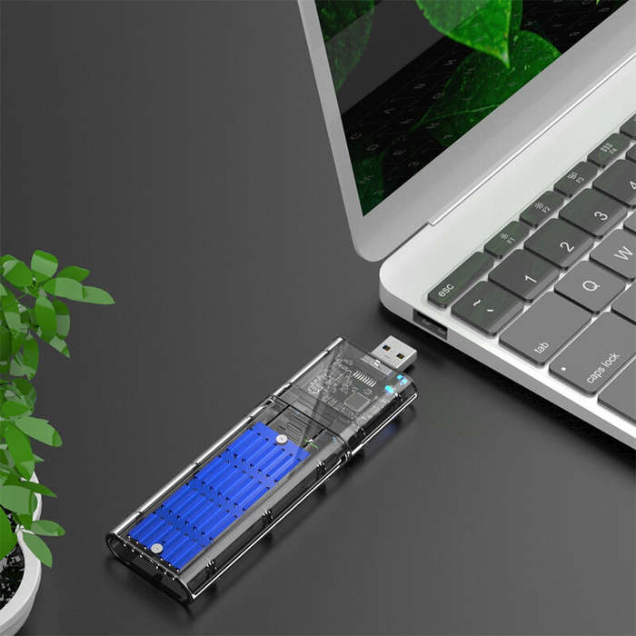 Blue - MAIWO SSD Disk Box M2 to USB 3.0 SSD Adapter with Back Shell M2 SSD Case SATA Chassis for PCI