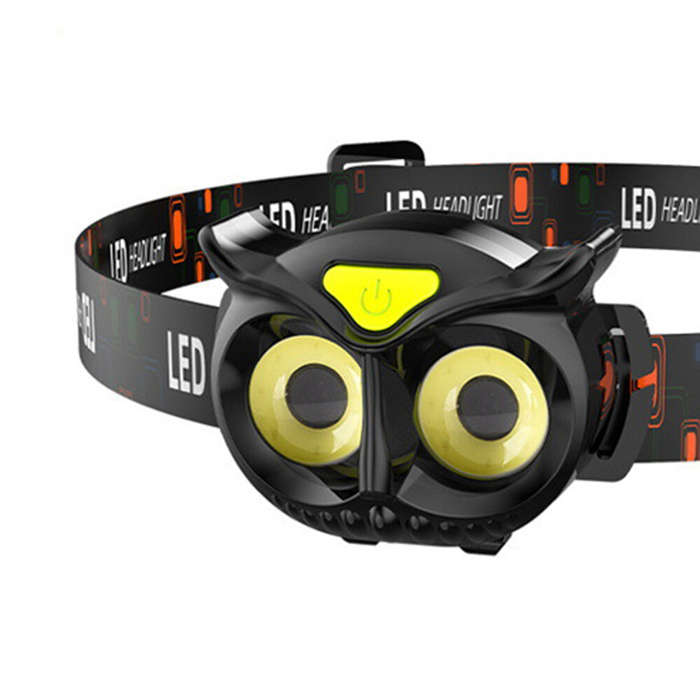 Black - Wide Angle Light Owl LED Headlamp Mini Strong Light Portable Outdoor Exploration Camping Fis