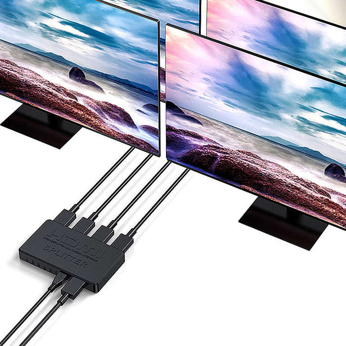 4K HDMI Splitter 1x4 HDMI Distributor Splitter 1 in 4 out Amplifier Video Splitter Converter for PC