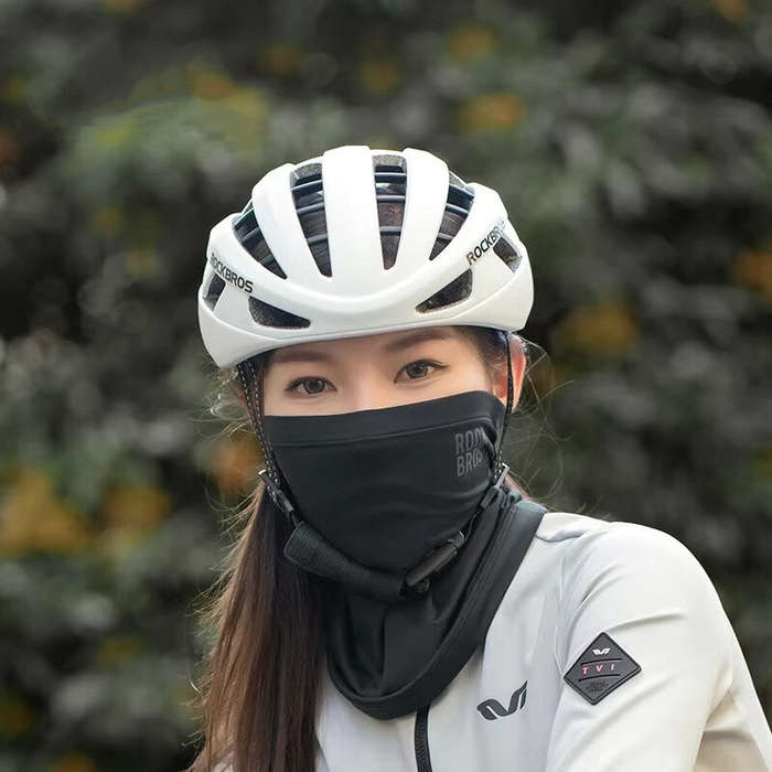 Black - ROCKBROS Winter Mask Balaclava Warm Cycling Scarf Breathable Windproof Face Fleece High Elas