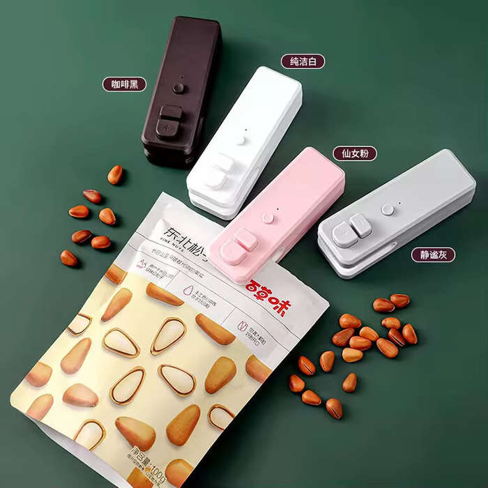White - HOME PLANET HP-H0042 Rechargeable Mini Heat Sealing Machine Portable Compact Food Snack Bag