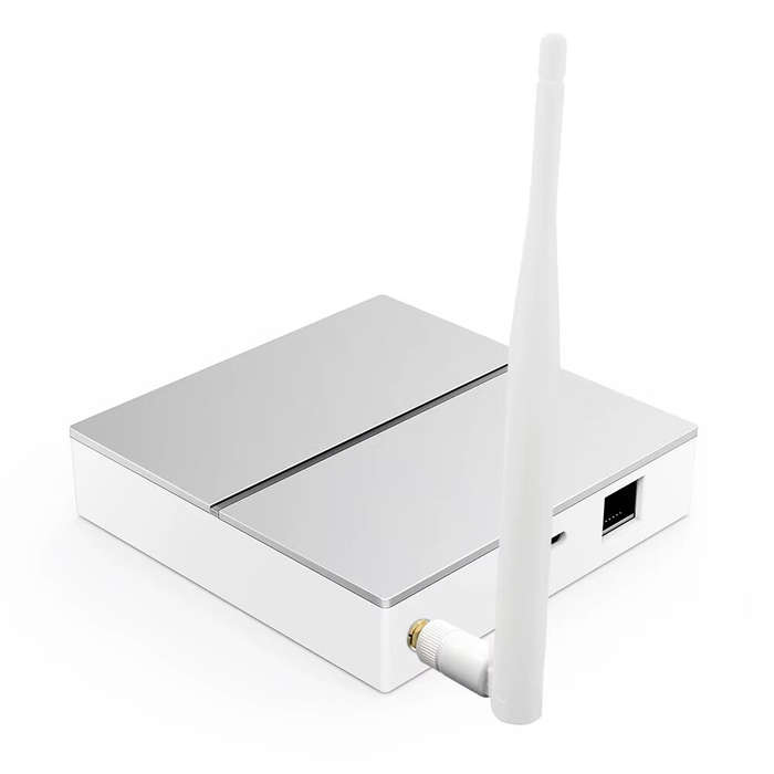 White - GW60-Wired Tuya Zigbe Smart Hub Gateway Bridge with Antenna Wired Mesh Hub for Home Automati