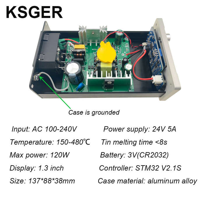 KSGER T12 STM32 OLED DIY Kit Constant Temperature Soldering Station 150-480C Range Quick Heating Hig