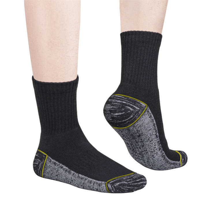 L - YUEDGE 5 Pairs Men Sports Cotton Socks Athletic Cushioned Hiking Walking Socks Terry Thermal Soc