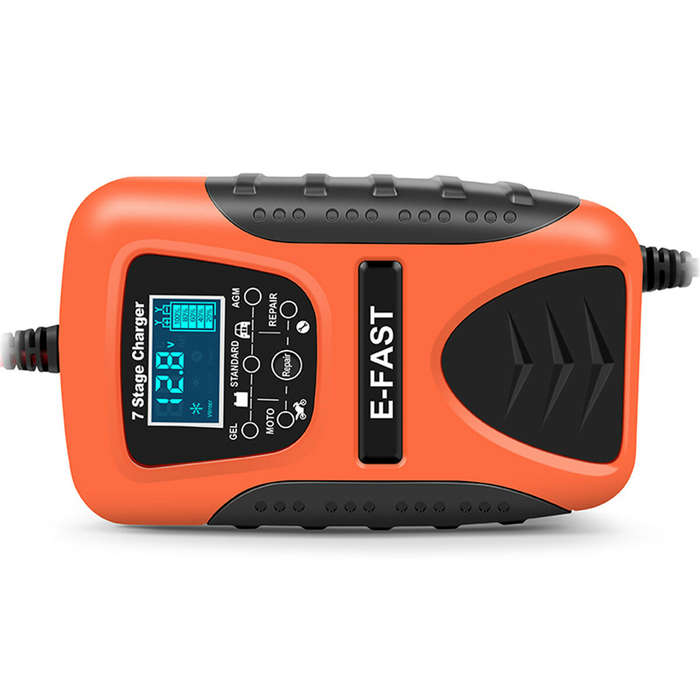 AU Plug - E-FAST 12V 7A Pulse Repair LCD Battery Charger For Car Motorcycle Lead Acid Battery Agm Ge